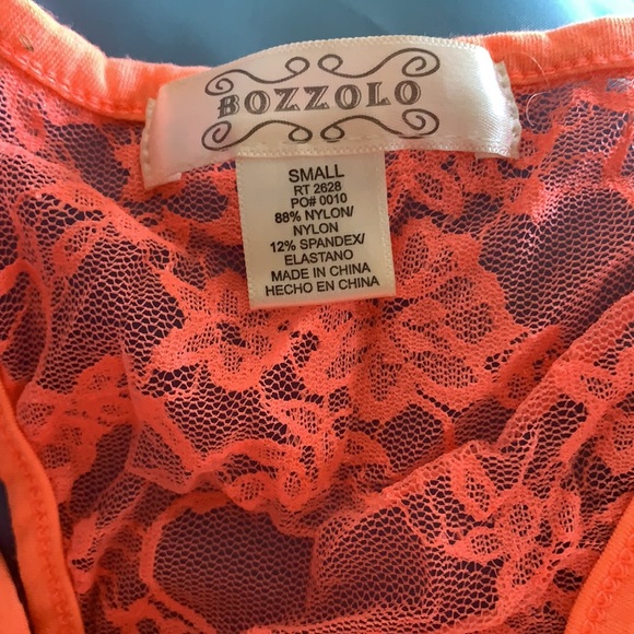 Bozzolo orange lace tank top, Small - Picture 3 of 5